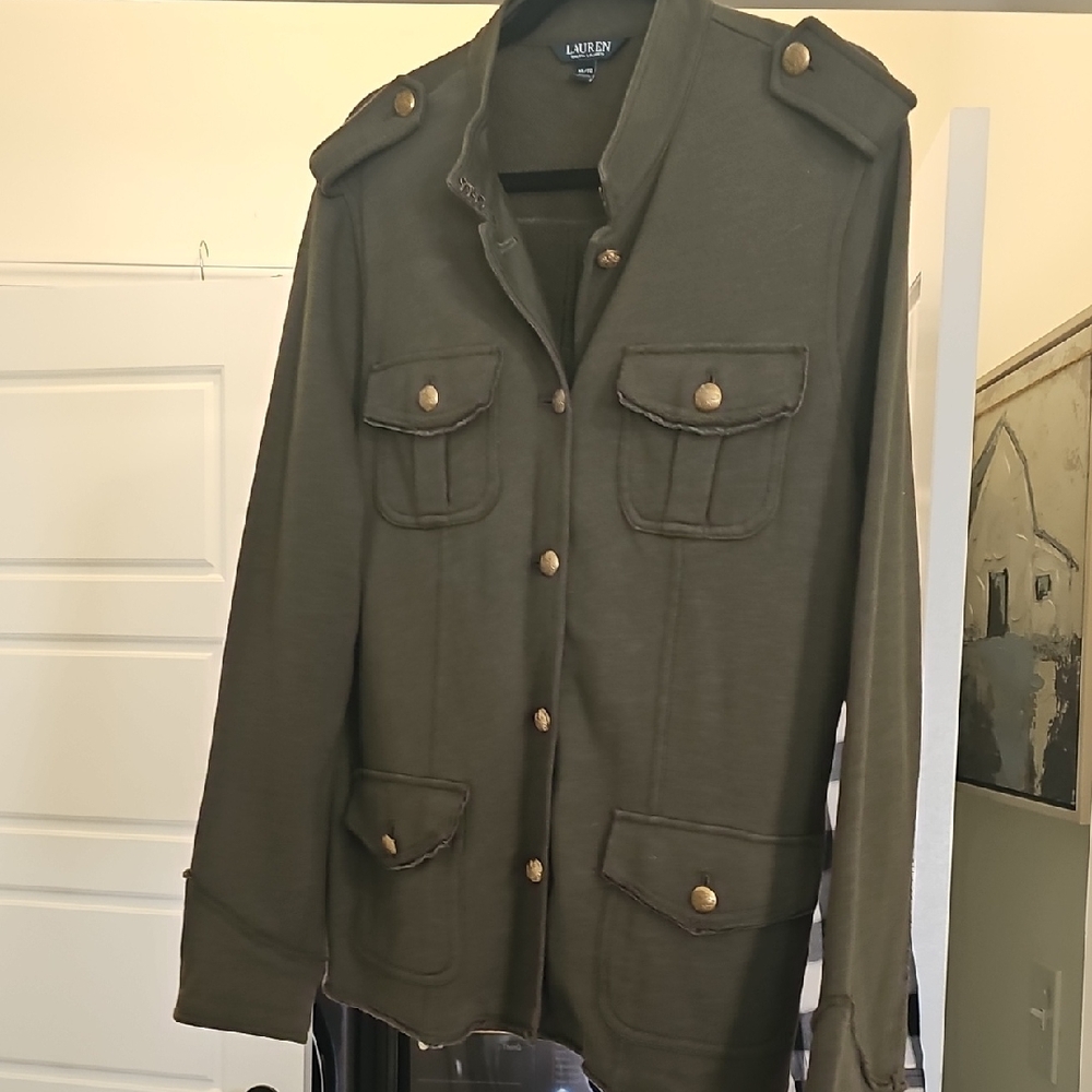 Lauren Olive Button-Up Jacket